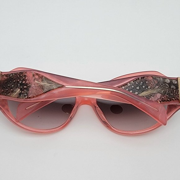 Badgley Mischka Sama Sofia Crystal Pink Gold Frame Grey Gradient Lens Sunglasses main image 6